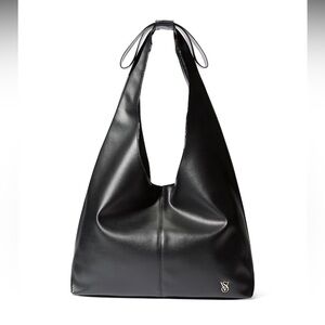 VS Stylish Black Leather Tote Bag